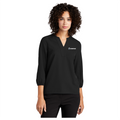 COM026 Black Ladies 3/4 Sleeve Blouse