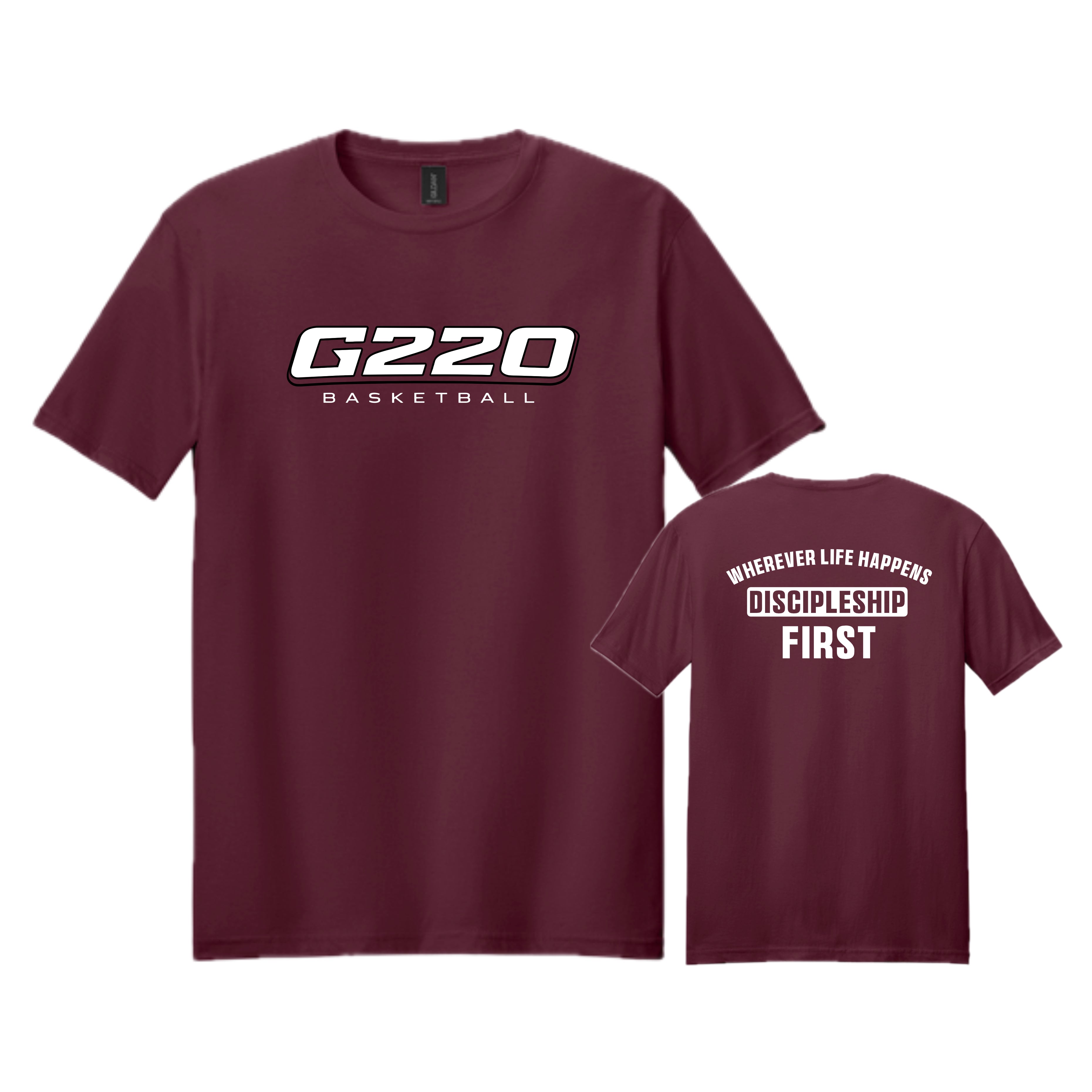 G220SH02 03 Maroon Short Sleeve Tee