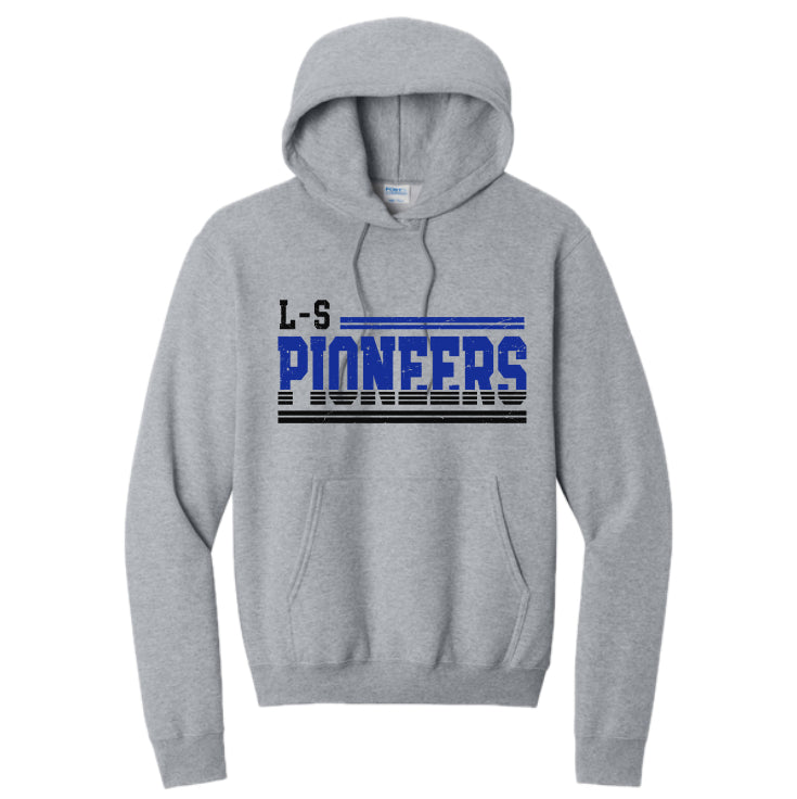 LSHHSH01 - 26 Athletic Heather LS PIONEERS Hooded Sweatshirt