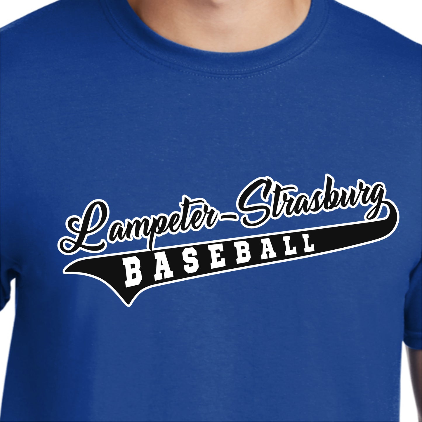24388-03  Royal Short Sleeve Tee | Baseball Script Logo