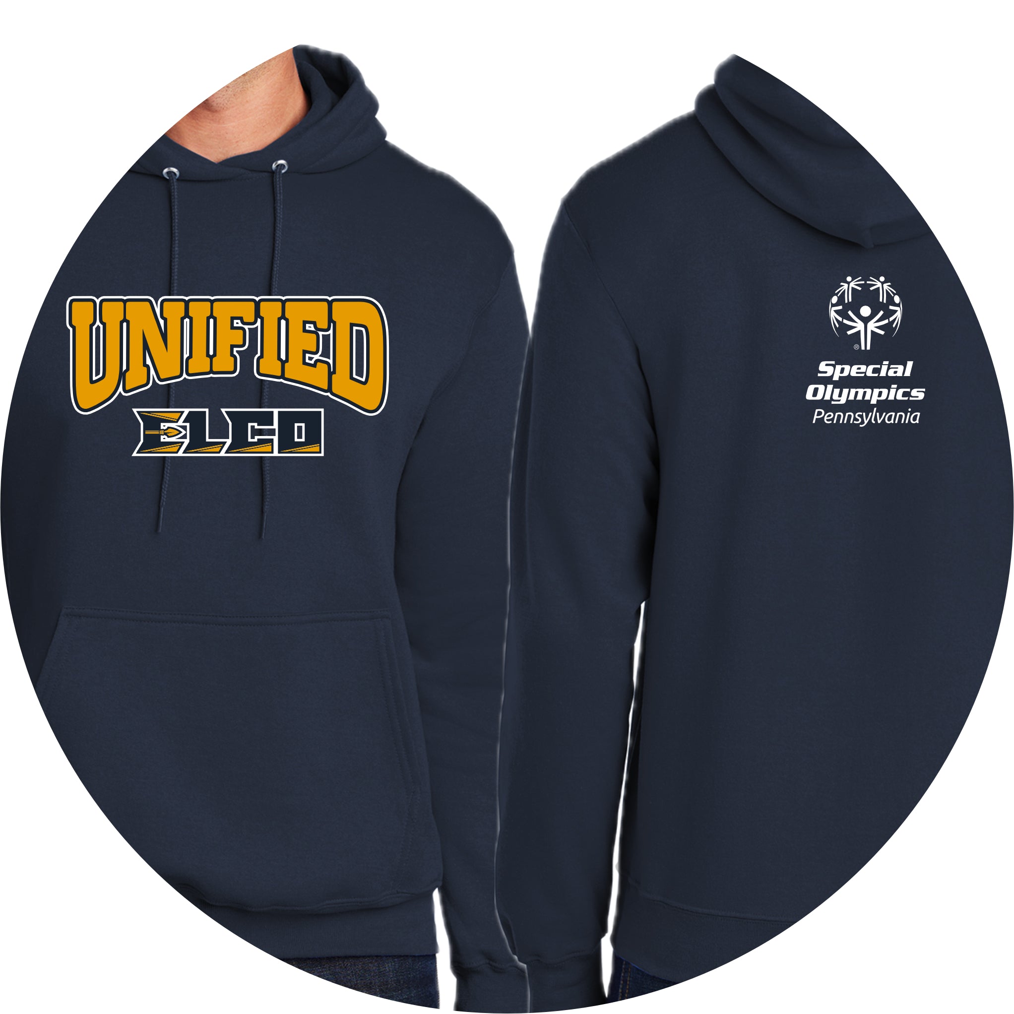 ELUN0325-03 Navy Unified Logo Hoody 1