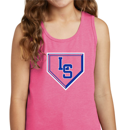 24388-22  Girls Pink Tank | LS Diamond Script Logo