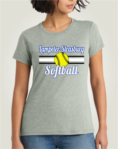 LSYS01 - 006 Heathered Grey Ladies Short Sleeve Tee