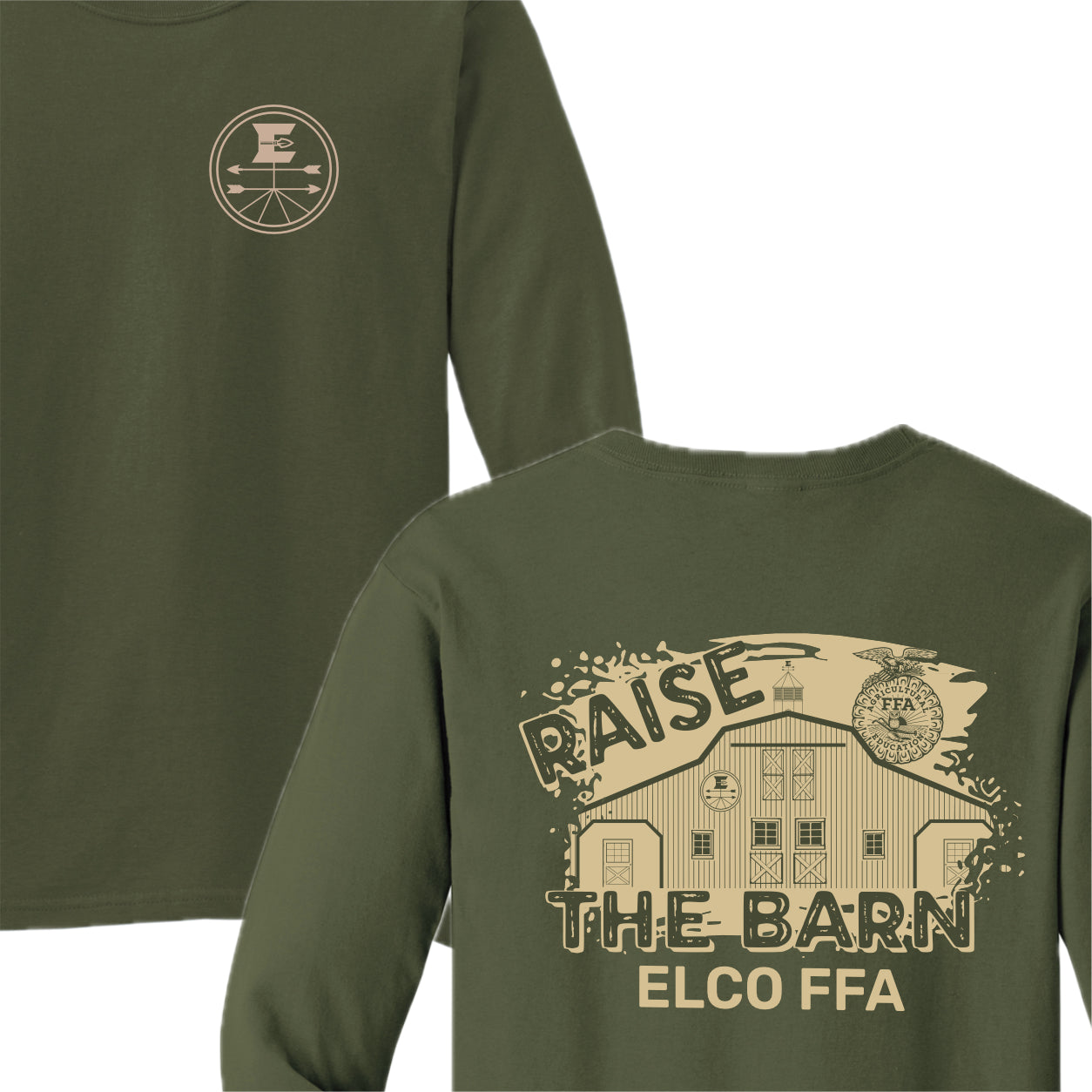 ELFFA01 - 03 Military Green Long Sleeve Tee
