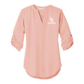 LSHSPTO1-17 Rose Quartz Women's 3/4 Sleeve Tunic Blouse