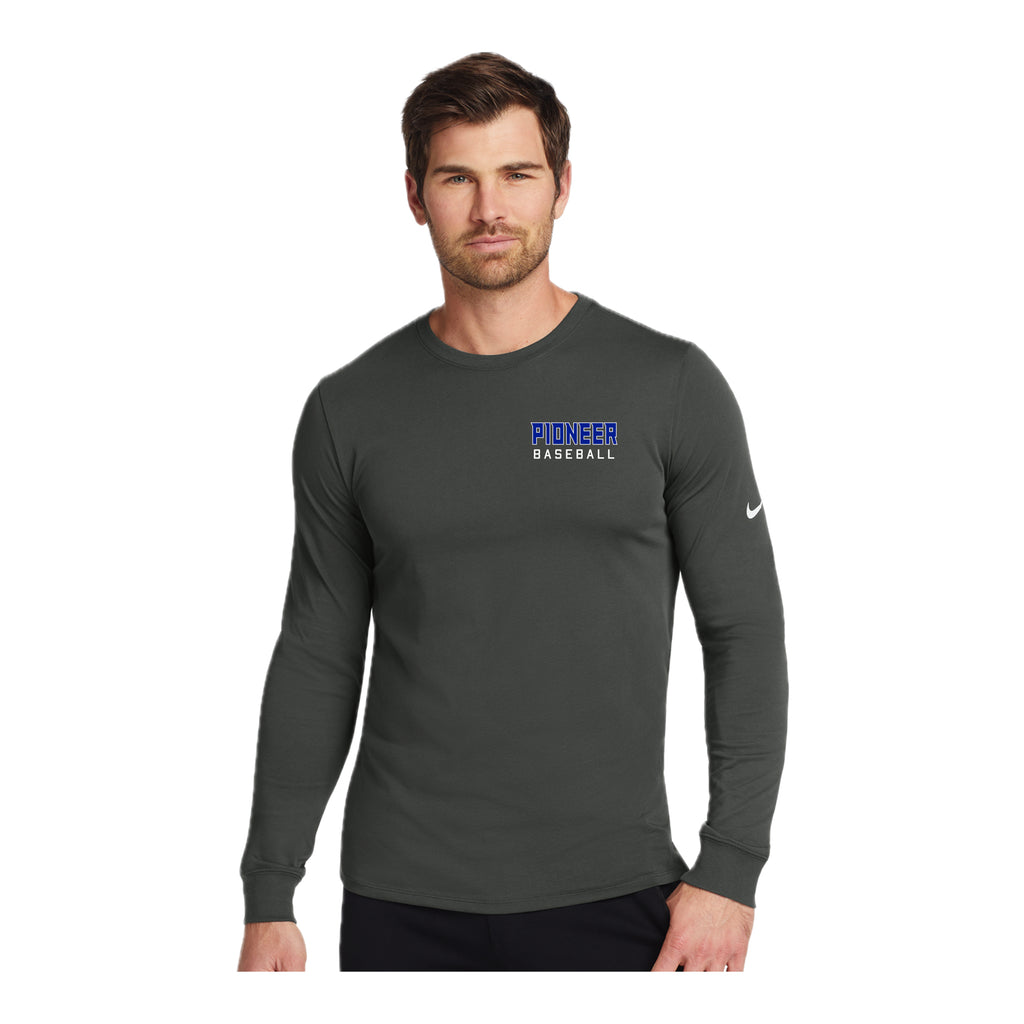 LSHS0225-15  Nike Anthracite Long Sleeve Performance Tee