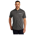 COM023 Heather Grey Button-Down Polo