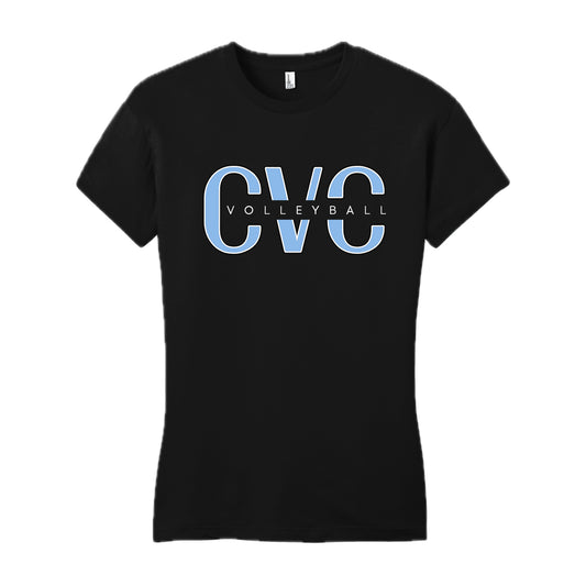 CVCSH01 - 06 Black Ladies Short Sleeve CVC Tee