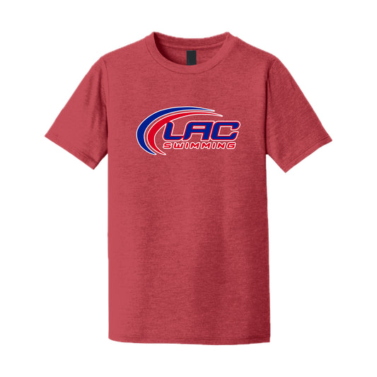 LACSH005 04 Red Frost Youth Triblend Short Sleeve Tee