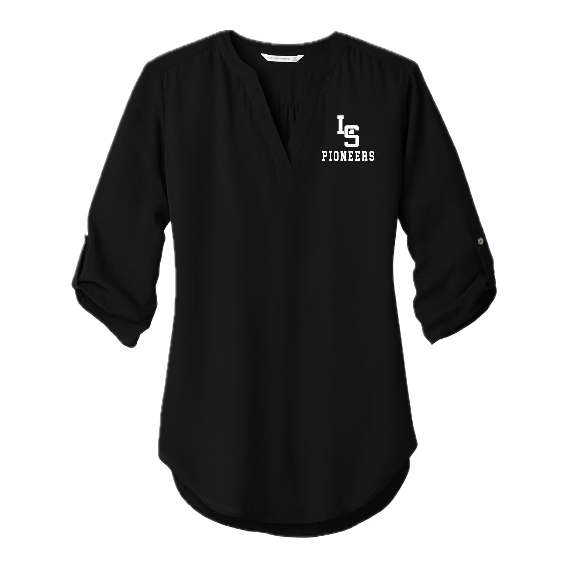 LSHSPTO1-19 Black Women's 3/4 Sleeve Tunic Blouse