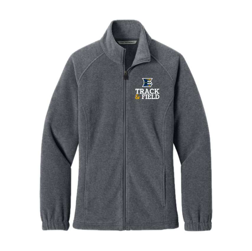ETFSH04 07 Ladies Storm Grey Heather Fleece Full Zip Jacket