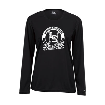 LSY0225-B08 Black Baseball Women's Performance Long Sleeve