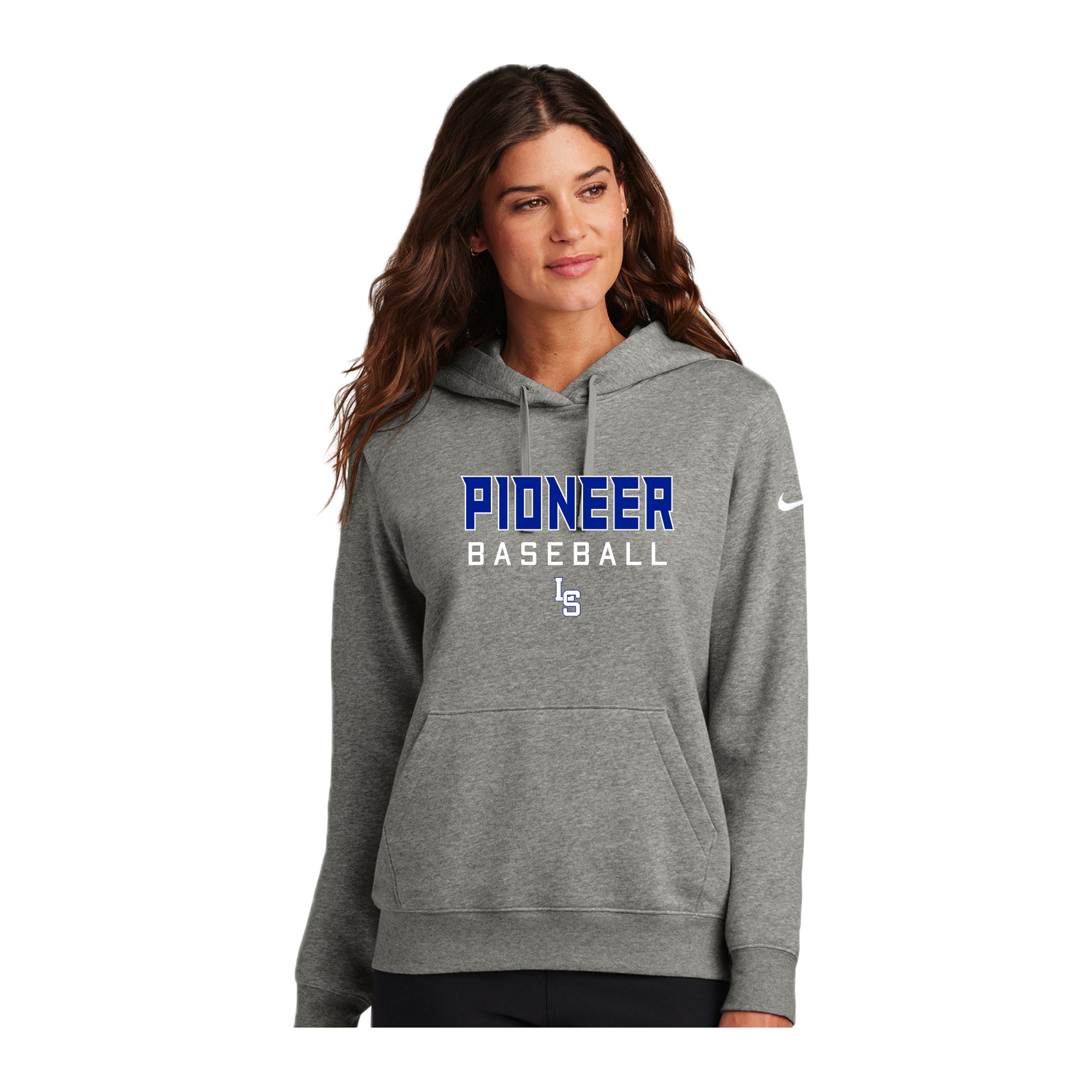LSHS0225-20  Nike Women's Dk Heather Grey Hooded Sweatshirt