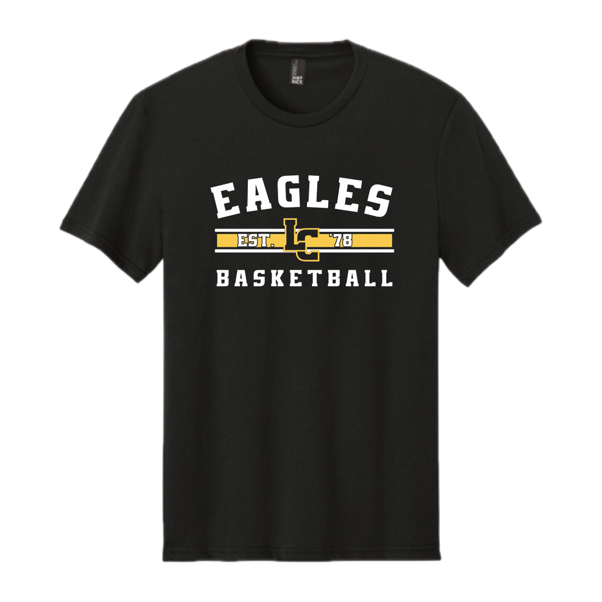 LCS124 - Eagles Est 78 Basketball Short Sleeve Black Tee
