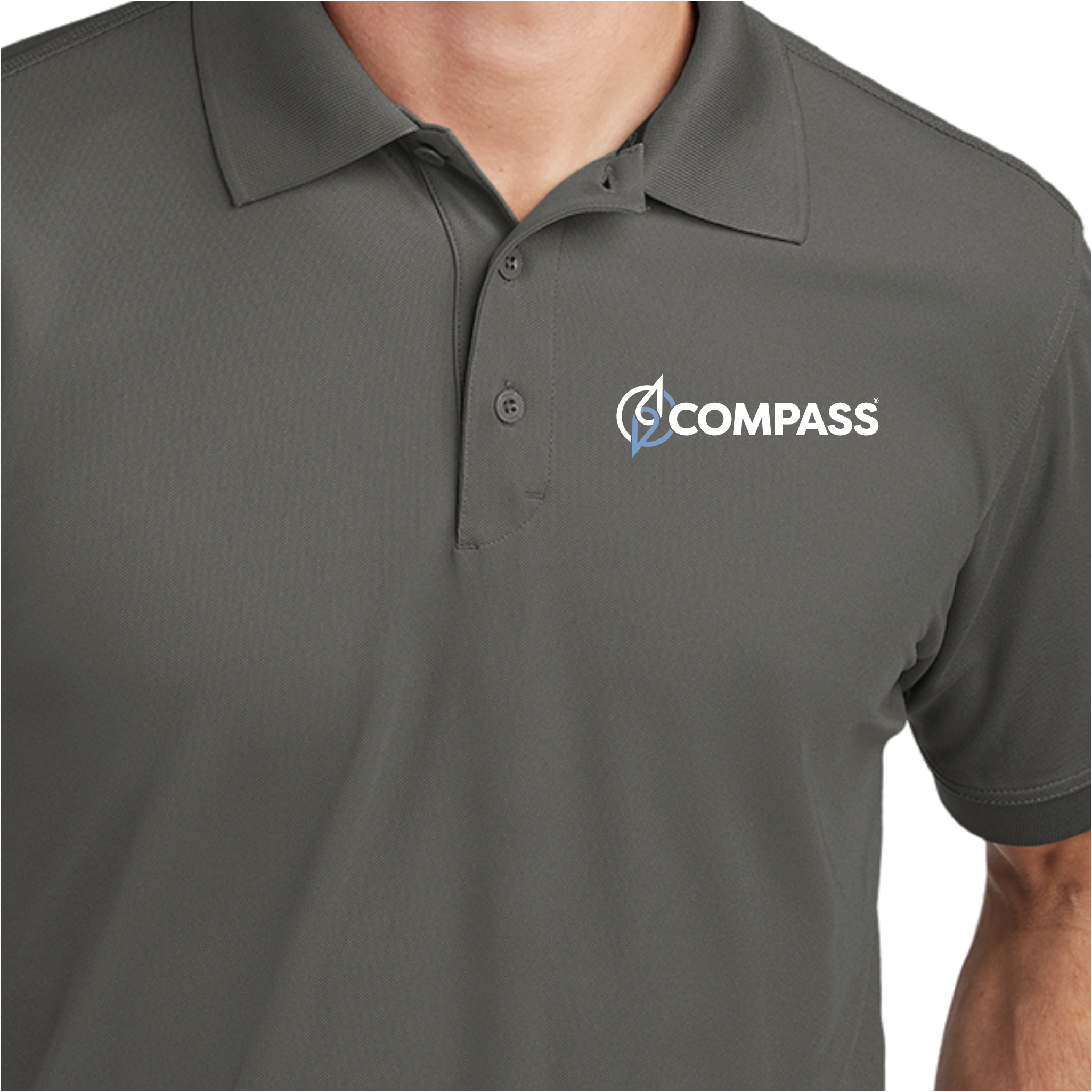 COM019 Grey Performance Polo