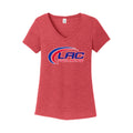 LACSH009-07 Red Frost Ladies V-Neck Short Sleeve Tee