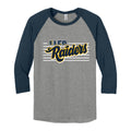 ELISSH02 - 007 Oxford/Indigo Heather Raglan Tee