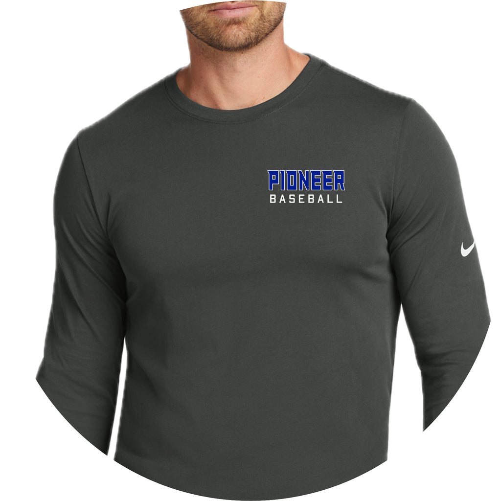 LSHS0225-15  Nike Anthracite Long Sleeve Performance Tee