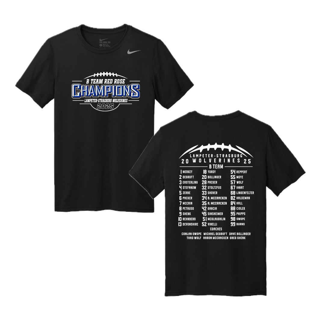 LSW017 - Nike Black Short Sleeve B Team Champions Tee Shirt