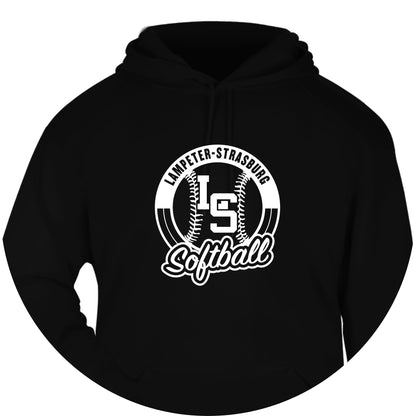 LSY0225-S14 Black Softball Hooded Sweatshirt