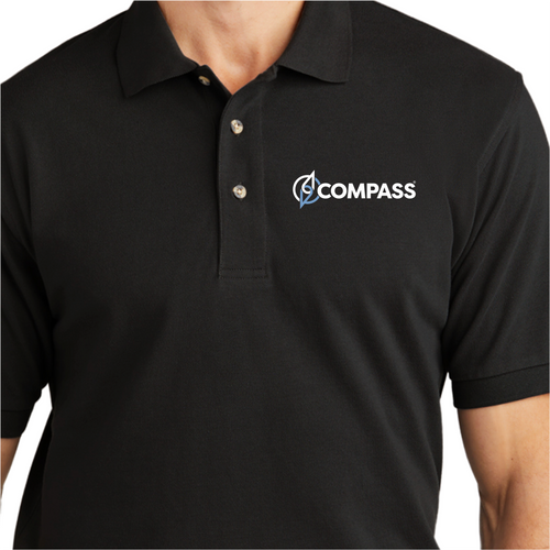 COM017 Black 100% Cotton Pique Polo