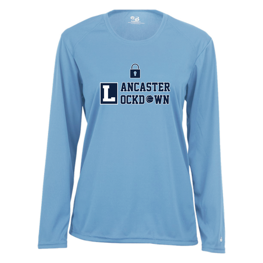 LLSH01 - 07 Columbia Blue Ladies Performance Long Sleeve