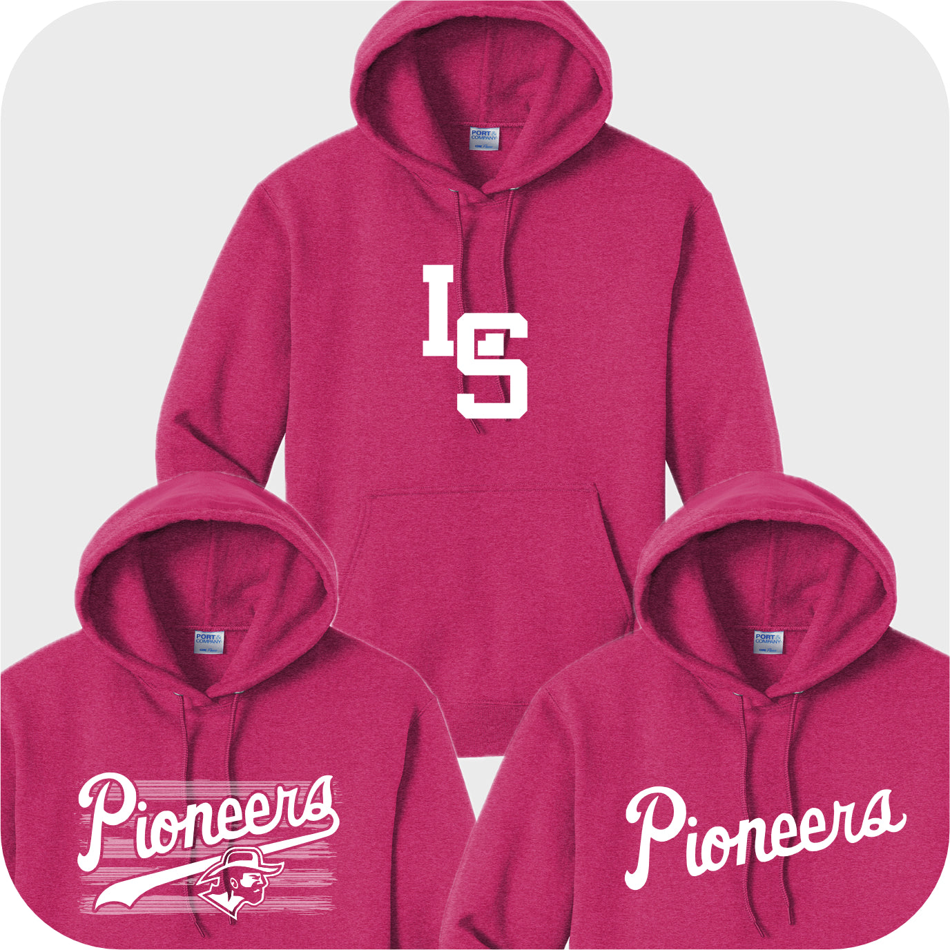 LSELEM01 - 13 Heather Sangria Hooded Sweatshirt