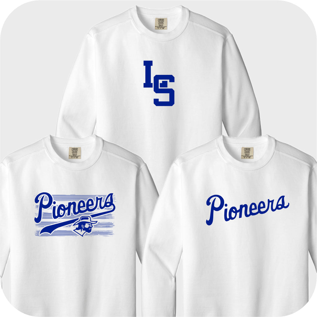 LSELEM01 - 10 White Comfort Color Crew Sweatshirt