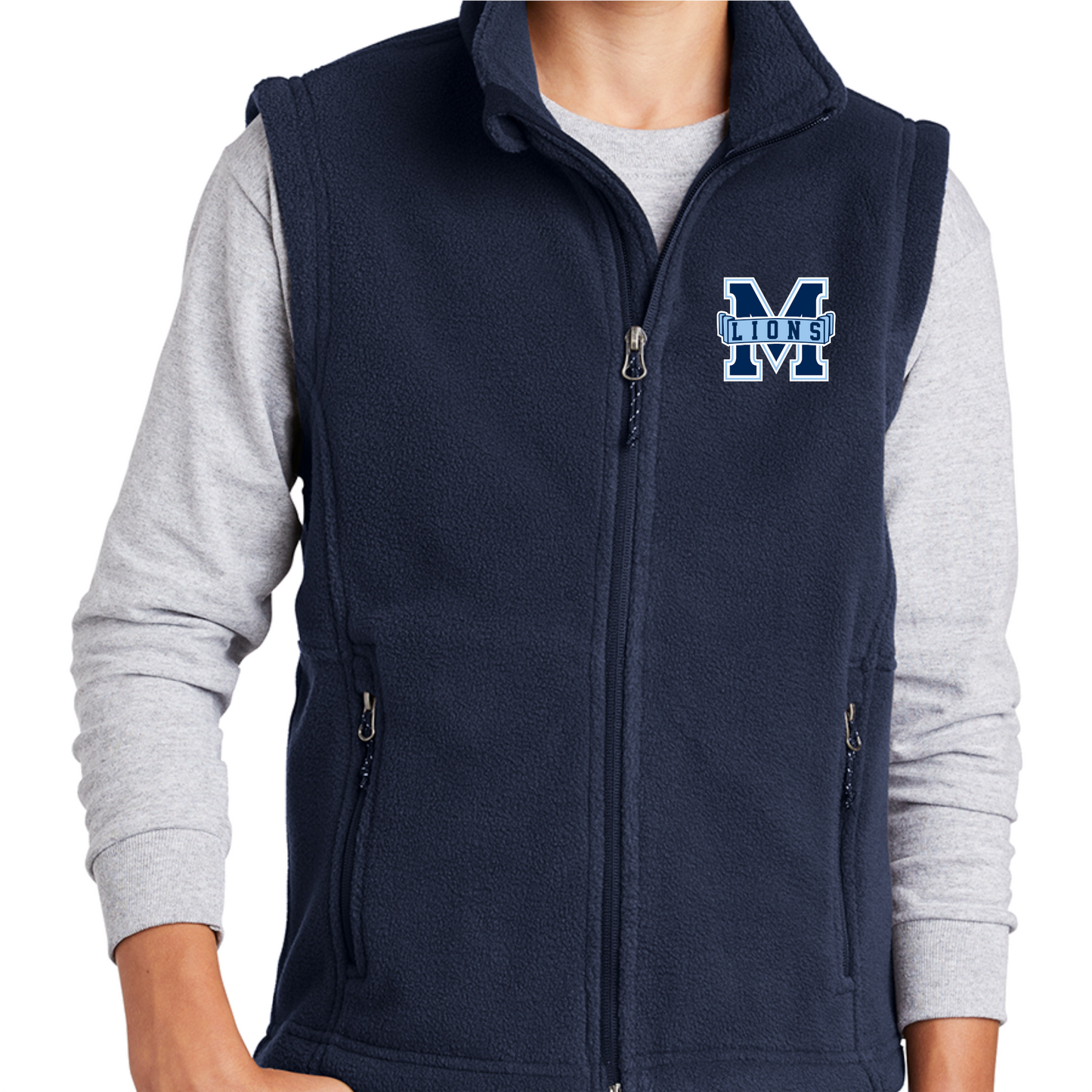 MACA020 - Navy M Lions Fleece Vest